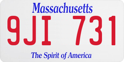 MA license plate 9JI731