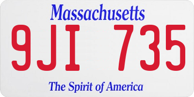 MA license plate 9JI735