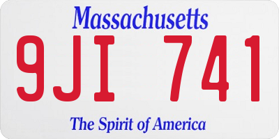 MA license plate 9JI741