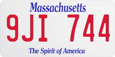 MA license plate 9JI744