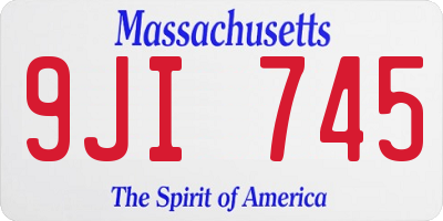 MA license plate 9JI745