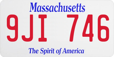 MA license plate 9JI746