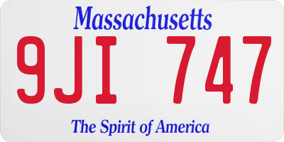 MA license plate 9JI747