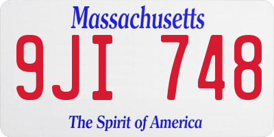 MA license plate 9JI748