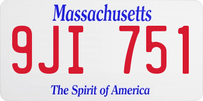 MA license plate 9JI751