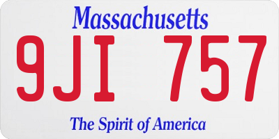 MA license plate 9JI757