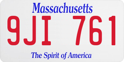 MA license plate 9JI761