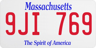 MA license plate 9JI769