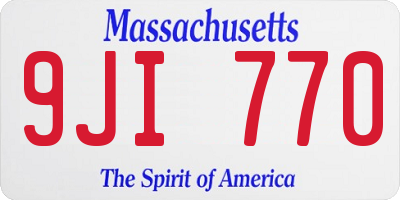 MA license plate 9JI770