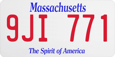 MA license plate 9JI771
