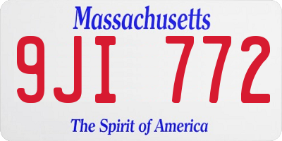 MA license plate 9JI772