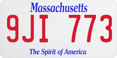 MA license plate 9JI773