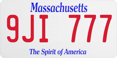 MA license plate 9JI777
