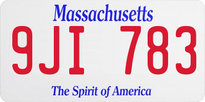 MA license plate 9JI783