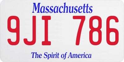 MA license plate 9JI786