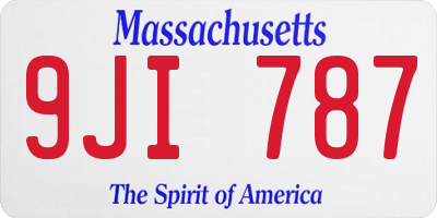 MA license plate 9JI787