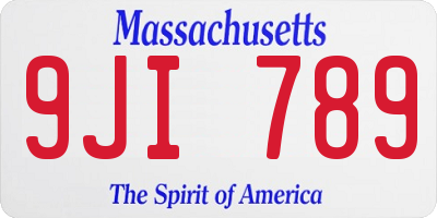 MA license plate 9JI789
