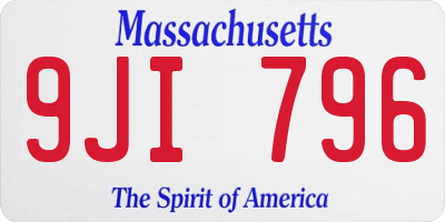 MA license plate 9JI796
