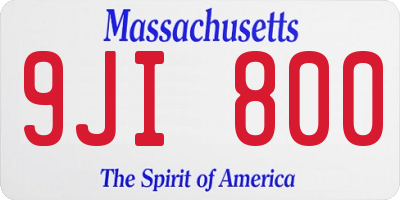 MA license plate 9JI800