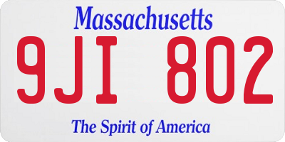MA license plate 9JI802