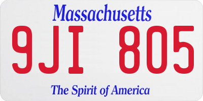 MA license plate 9JI805