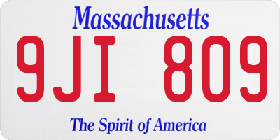 MA license plate 9JI809