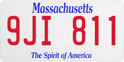 MA license plate 9JI811
