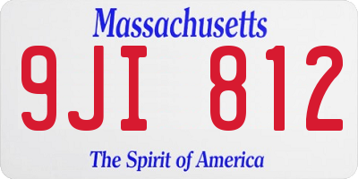 MA license plate 9JI812