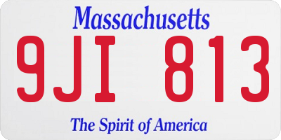 MA license plate 9JI813