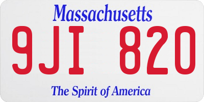 MA license plate 9JI820