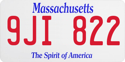 MA license plate 9JI822