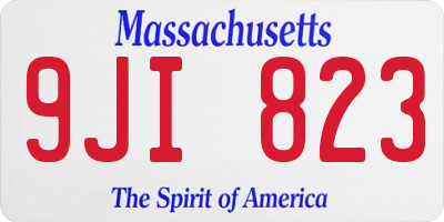 MA license plate 9JI823
