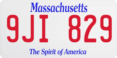 MA license plate 9JI829