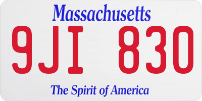 MA license plate 9JI830