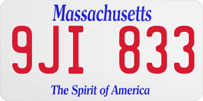 MA license plate 9JI833