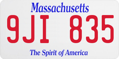 MA license plate 9JI835