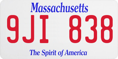 MA license plate 9JI838