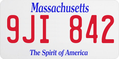 MA license plate 9JI842