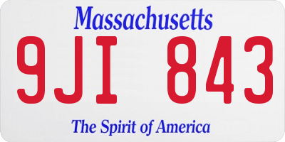MA license plate 9JI843