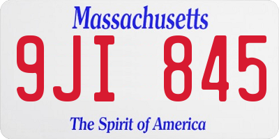 MA license plate 9JI845