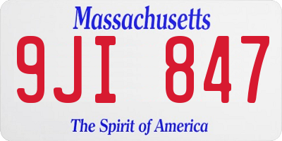 MA license plate 9JI847