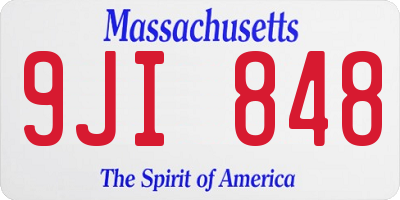 MA license plate 9JI848