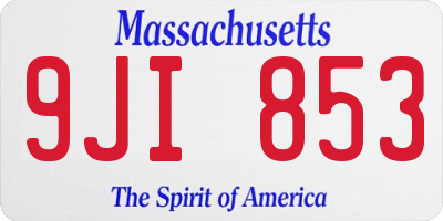 MA license plate 9JI853