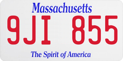 MA license plate 9JI855