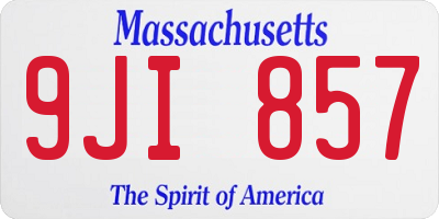 MA license plate 9JI857