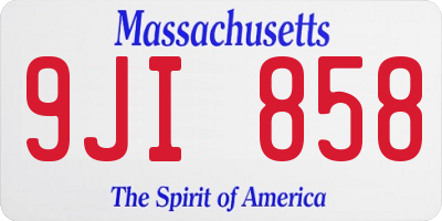 MA license plate 9JI858