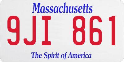MA license plate 9JI861