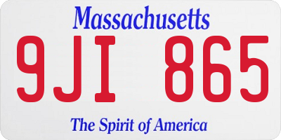 MA license plate 9JI865
