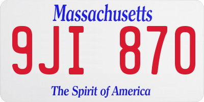 MA license plate 9JI870