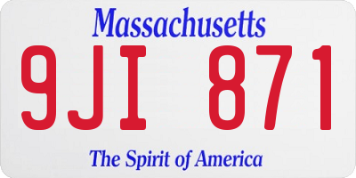 MA license plate 9JI871